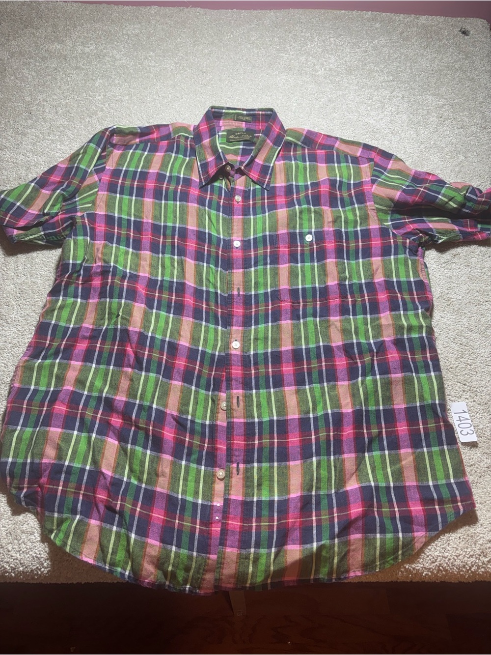 Orvis Signature‎ Collection Short Sleeve Button Shirt XXL Plaid  Outdoor Mens
